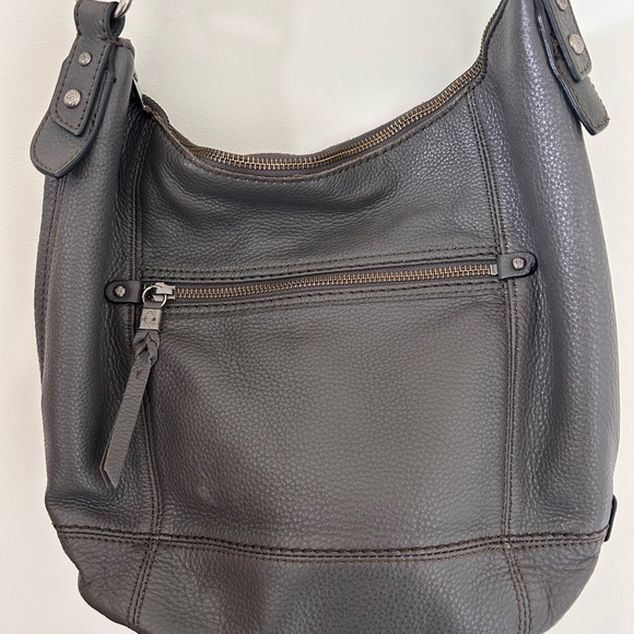 The Sak Handbags - The Sak Womens Sequoia Hobo Shoulder Bag Purse Gray Soft Pebbled Leather Handbag